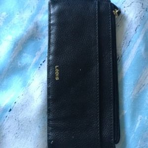 Black leather card wallet